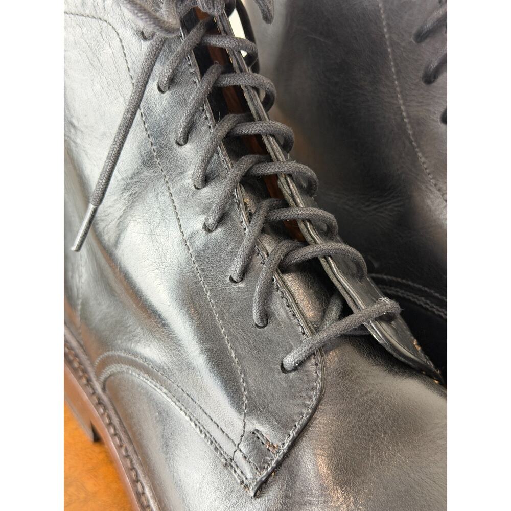 Vintage 90's Frye Black Leather Dress Lace Up Boot Mens 8 Made In Mexcio #0118C - Picture 7 of 11